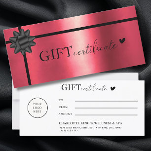 Customer specific, Logo Business Gift Certificate