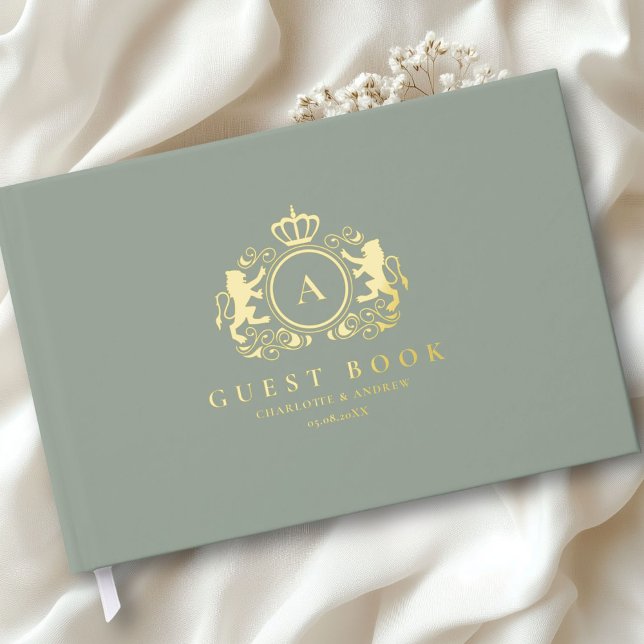 Customer specific Logo Monogram Wedding Guest Book (Customer specific Logo Monogram Foil Wedding Guest Book with your name and date. )