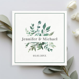 Customer-specific Monogram Leafy Napkins