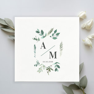 Customer-specific Monogram Leafy Napkins