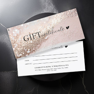 Customer specific, pink-gold glitter, business