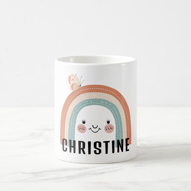 Customer specific, rainbow, butterfly coffee mug (Center)
