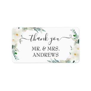 Customer-specific "Thank you!" floral, beautiful L Label
