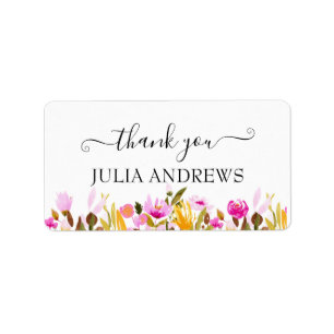 Customer-specific "Thank you!" floral, beautiful Label