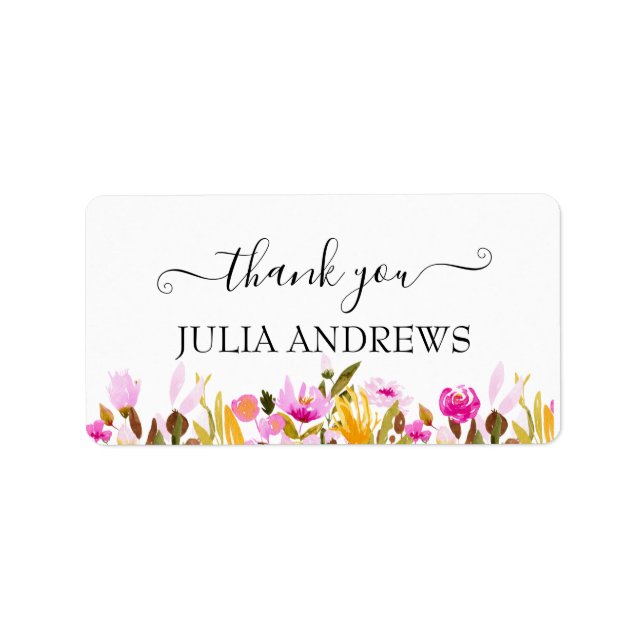 Customer-specific "Thank you!" floral, beautiful Label (Front)