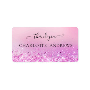 Customer-specific "Thank you!" Glitter Label