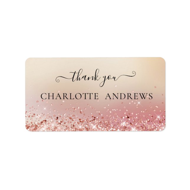 Customer-specific "Thank you!" Glitter Label (Front)