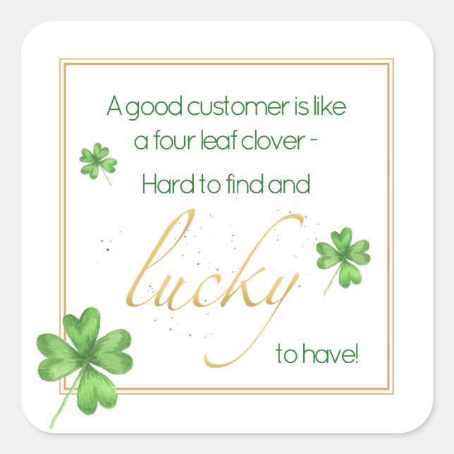 Customer St. Patrick's Day Square Sticker (Front)