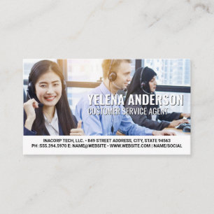 Customer Support Team Working in Office Business Card