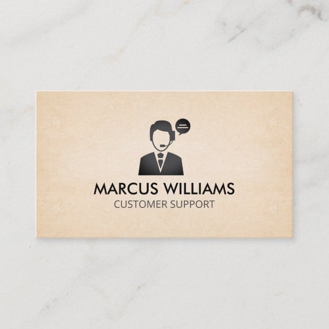 Customer Support | Texture Background Business Card (Front)