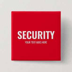 Customer Text & Design Security Template Red 15 Cm Square Badge