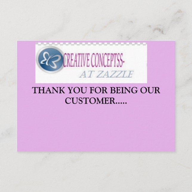 CUSTOMER THANK YOU CARDS (Back)