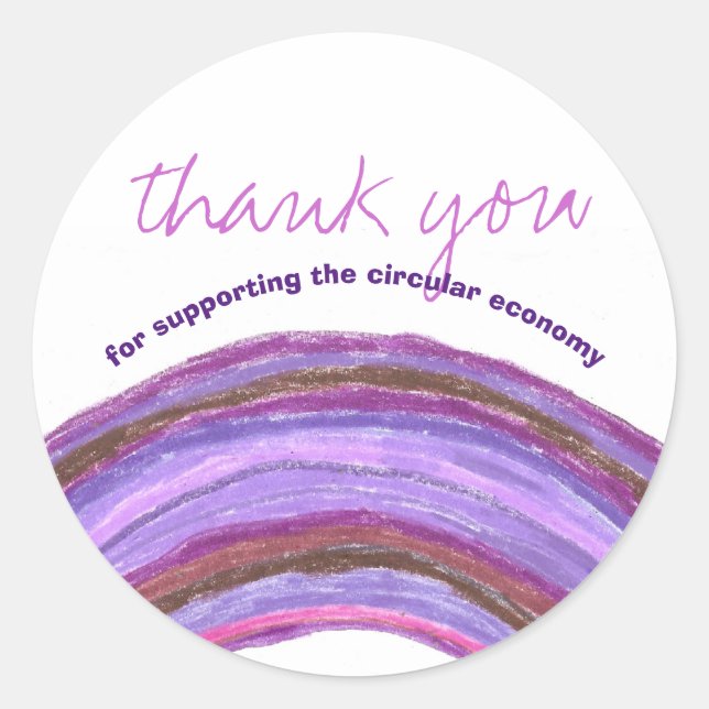 Customer thank you circular economy classic round sticker (Front)