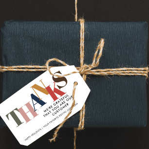 Customer Thank You Company Logo Business Christmas Gift Tags