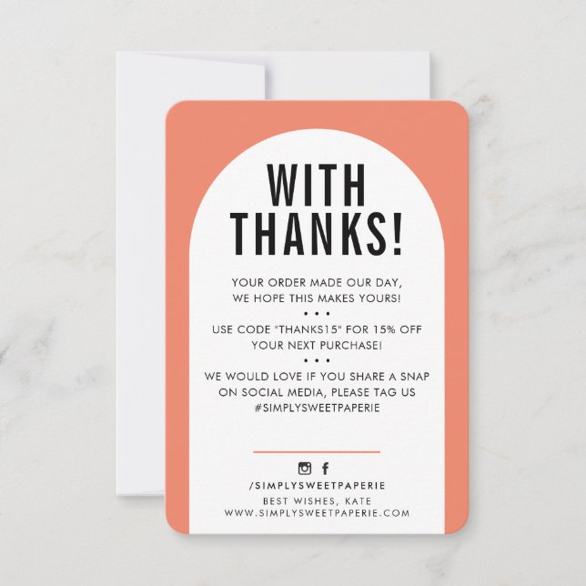 CUSTOMER THANK YOU modern arch orange black (Front)