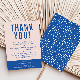 CUSTOMER THANK YOU modern blush pink royal blue