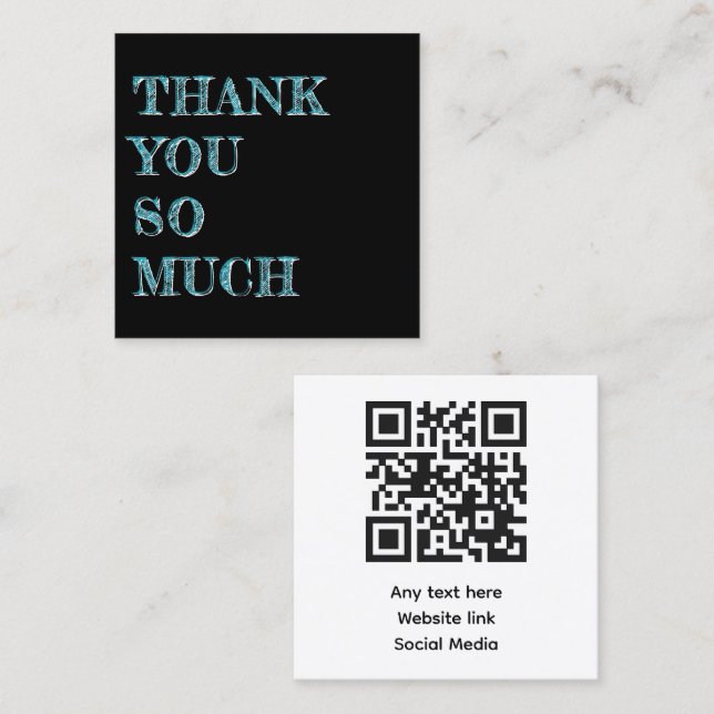 Customer Thank You QR code Business Cards (Front/Back)