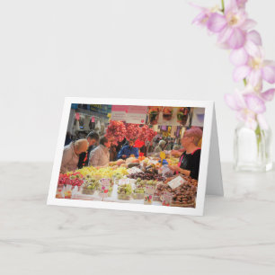 Customers at the Mercado Central, Valencia, Spain Card