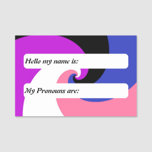 Customiable Groovy Spiral Genderfluid Pride Flag Name Tag