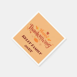 Customiazable Thanksgiving Paper Napkin