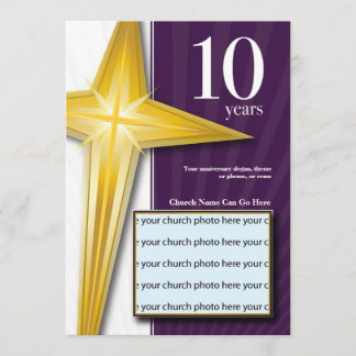 Customisable 10 Year Church Anniversary Invitation