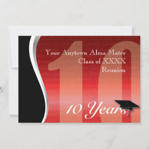 Customisable 10 Year Class Reunion Invitation