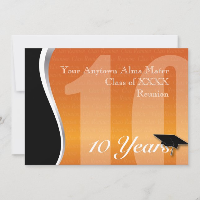 Customisable 10 Year Class Reunion Invitation (Front)