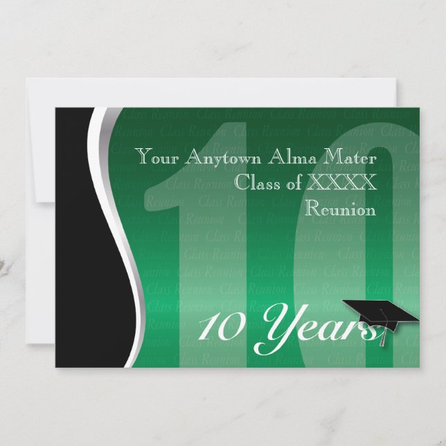 Customisable 10 Year Class Reunion Invitation (Front)