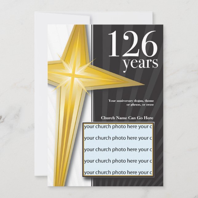 Customisable 126 Year Church Anniversary Invitation (Front)