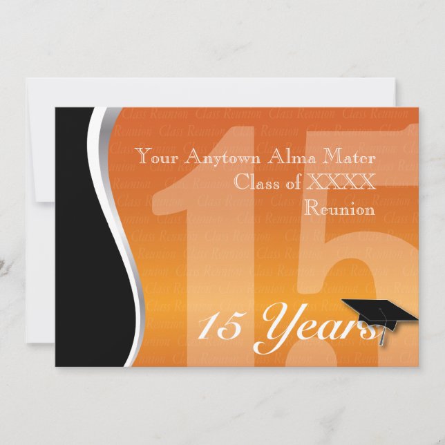 Customisable 15 Year Class Reunion Invitation (Front)