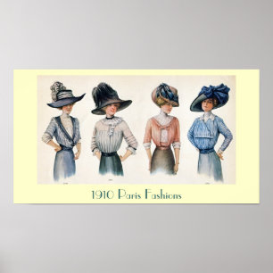 Customisable 1910 Paris Fashions Poster