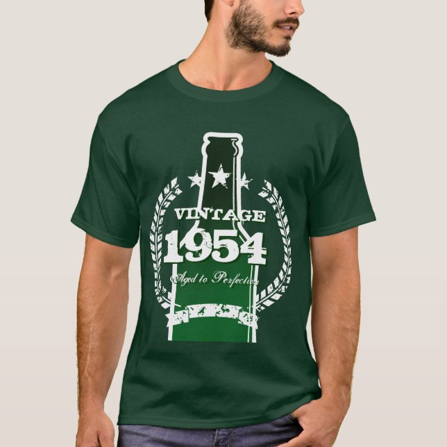 Customisable 1954 vintage beer bottle label shirt (Front)