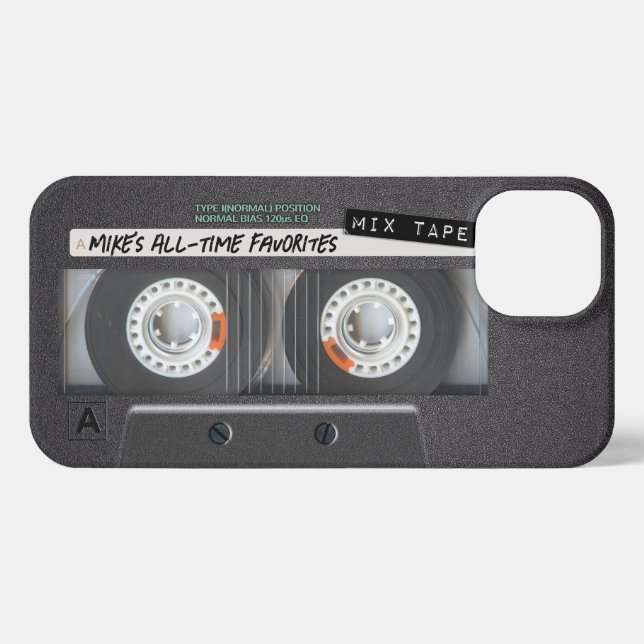 Customisable 1970's 1980's Retro Cassette Mix Tape iPhone Case (Back Horizontal)