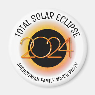 Customisable 2024 TOTAL SOLAR ECLIPSE Watch Party Magnet