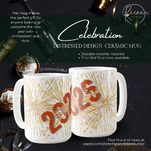 Customisable 2026 Distressed Design Ceramic Mug
