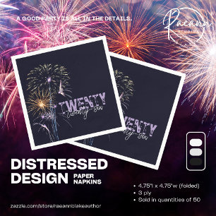 Customisable 2026 Distressed Design Paper Cocktail Napkin