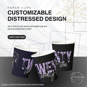 Customisable 2026 Distressed Design Paper Cups