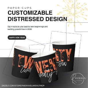 Customisable 2026 Distressed Design Paper Cups