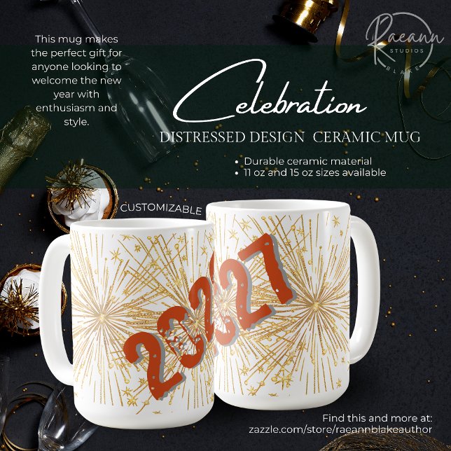 Customisable 2027 Distressed Design Ceramic Mug (Creator Uploaded)