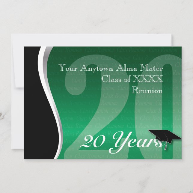 Customisable 20 Year Class Reunion Invitation (Front)