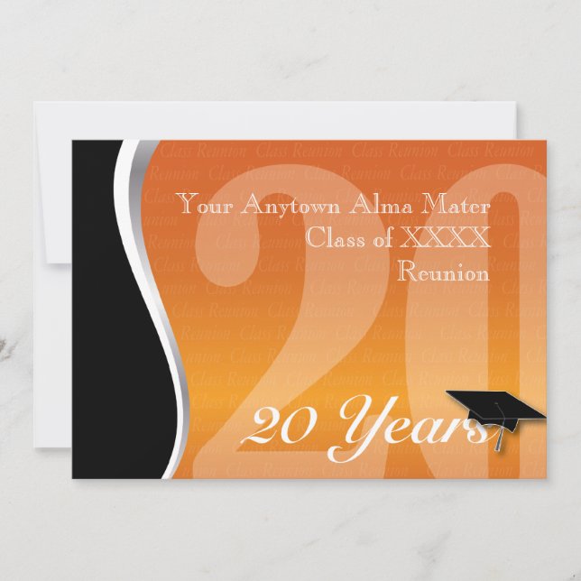 Customisable 20 Year Class Reunion Invitation (Front)