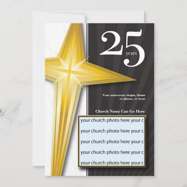 Customisable 25 Year Church Anniversary Invitation (Front)