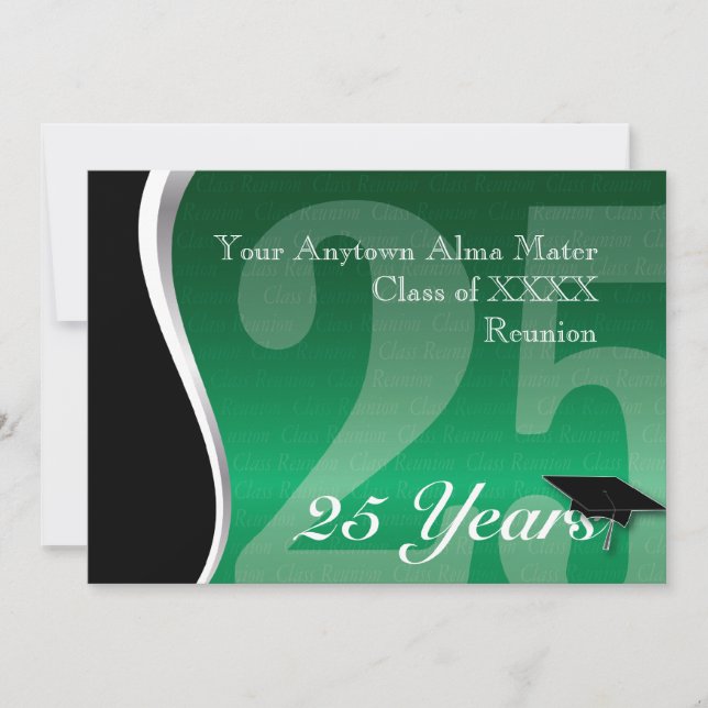 Customisable 25 Year Class Reunion Invitation (Front)
