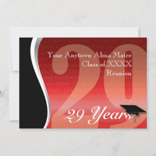 Customisable 29 Year Class Reunion Invitation
