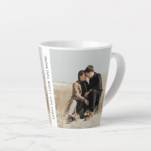 Customisable 2 Photos with Black Text Latte Mug