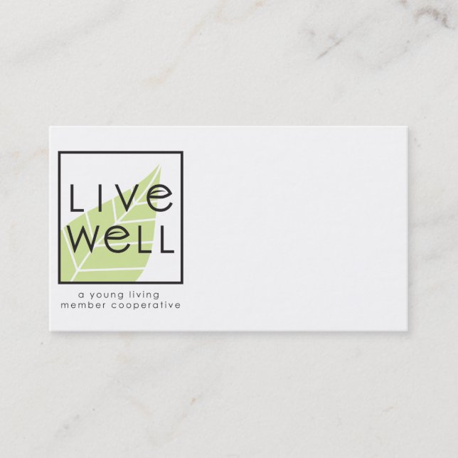Customisable, 2-Sided Live Well Business Card (Front)