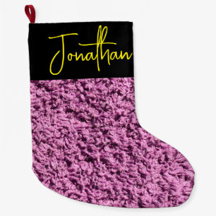 Customisable 2-sided Personalised Pink Magenta  Large Christmas Stocking