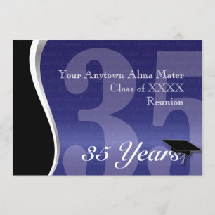 Customisable 35 Year Class Reunion Invitation