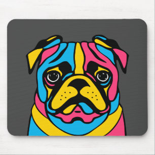customisable 3 tone pug mouse mat