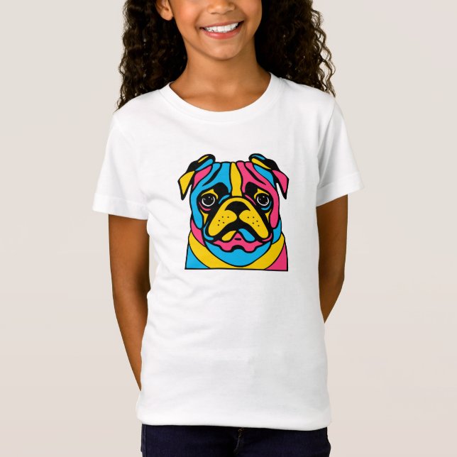 customisable 3 tone pug T-Shirt (Front)